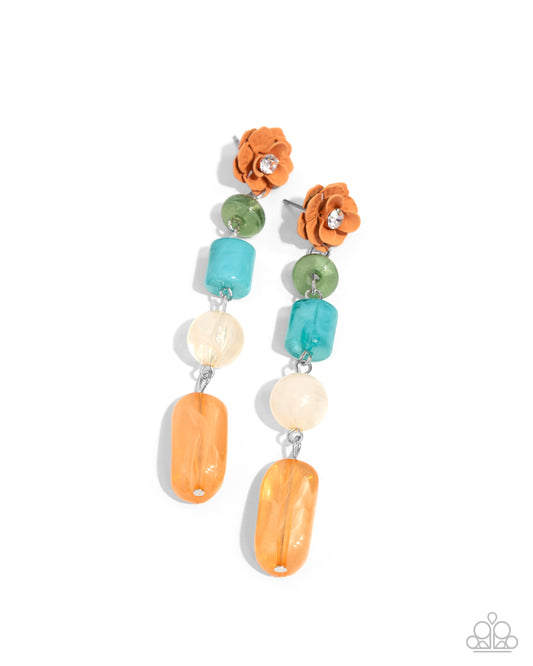 Meditative Magic - Multi Acrylic Post Earrings - Paparazzi Accessories
