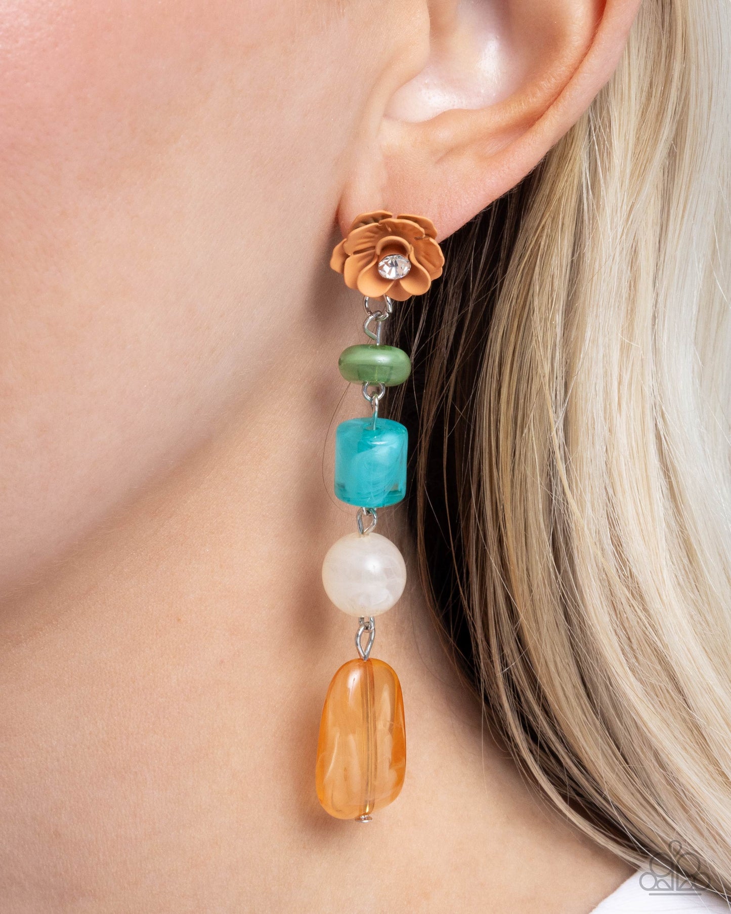 Meditative Magic - Multi Acrylic Post Earrings - Paparazzi Accessories