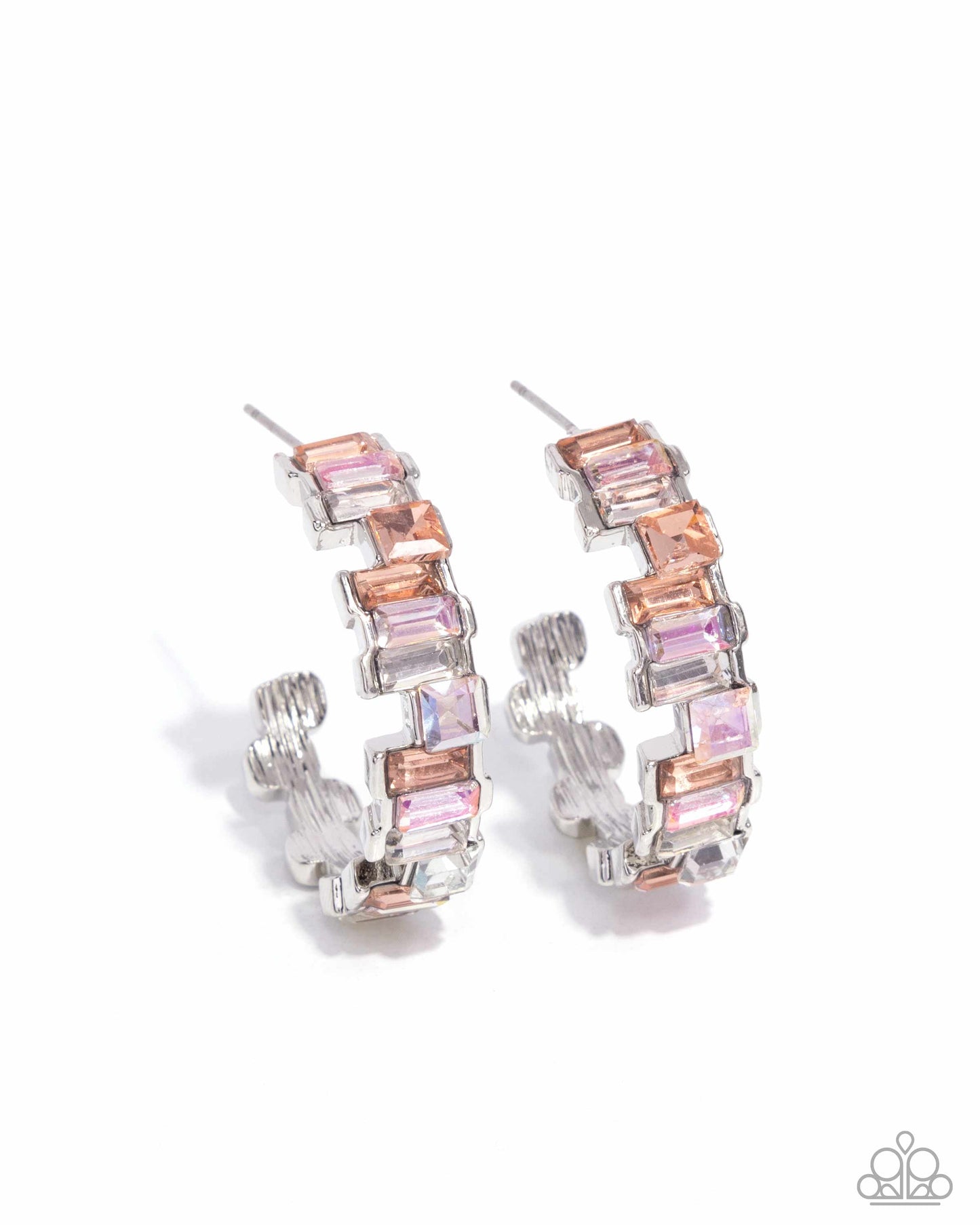 Fashionably Framed - Orange Rhinestone Hoop Earrings - Paparazzi Accessories