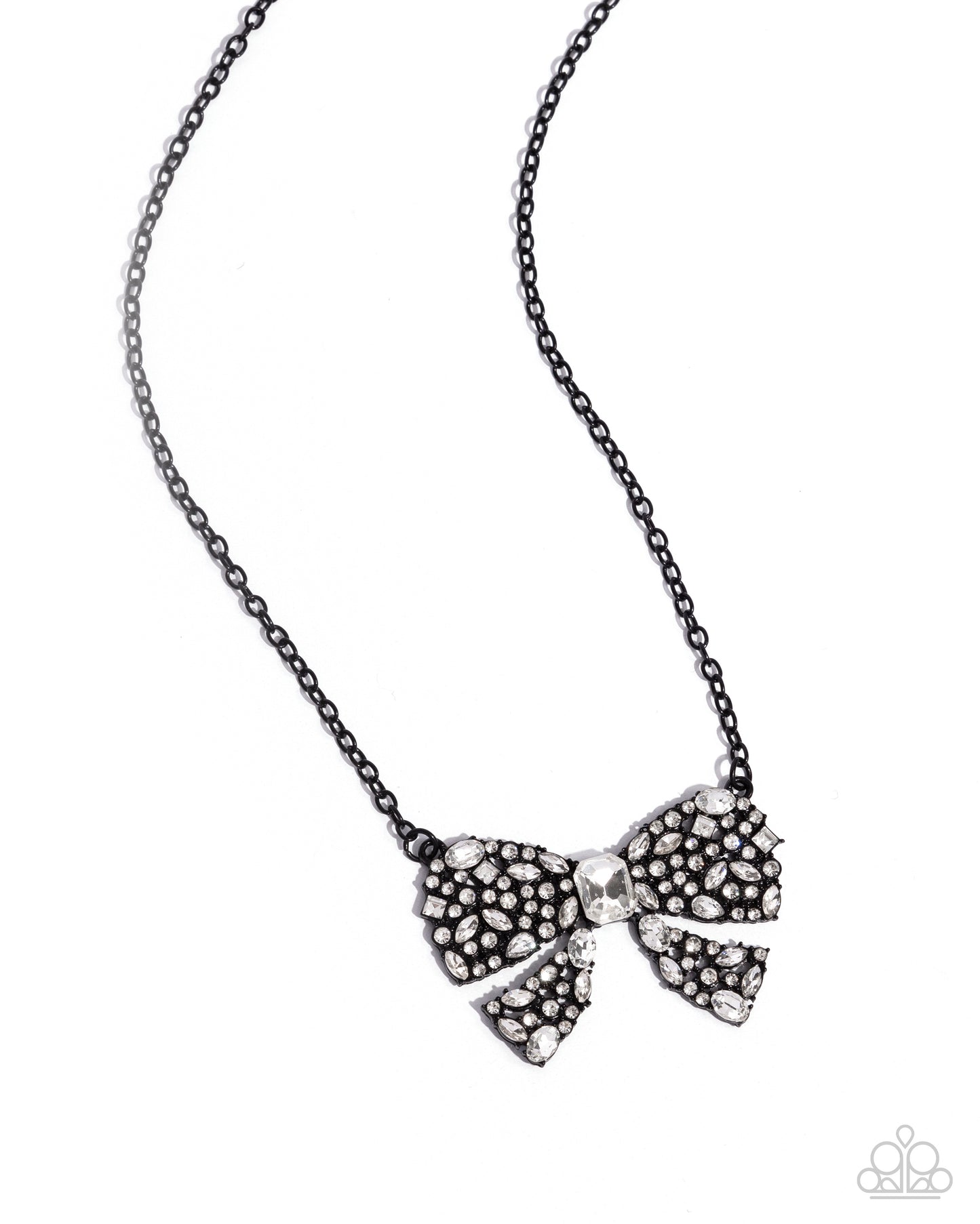 Bewitching Bow - Black Dipped Metal Necklace - Paparazzi Accessories