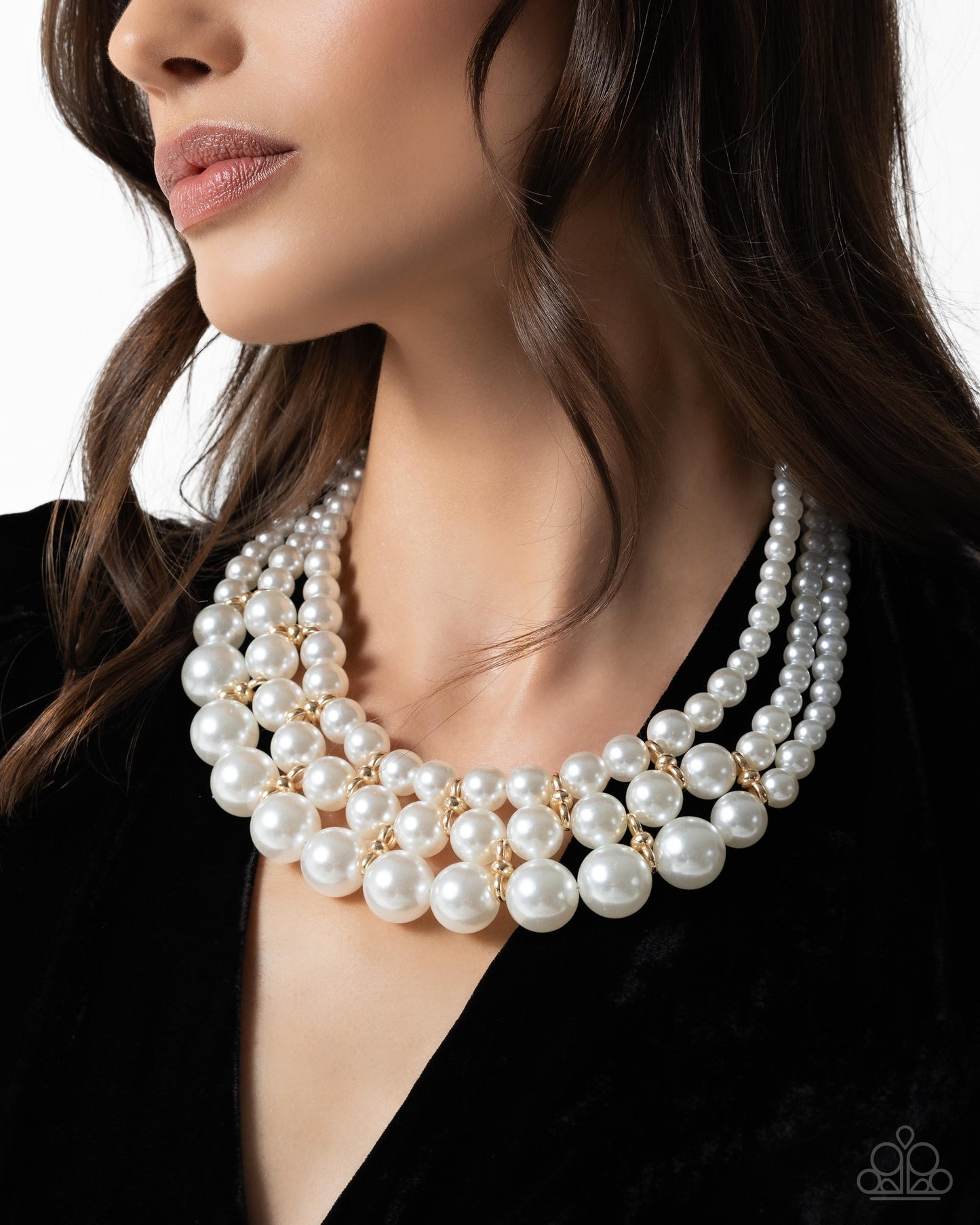 Glossy Gala - Gold & Pearl Necklace - Paparazzi Accessories