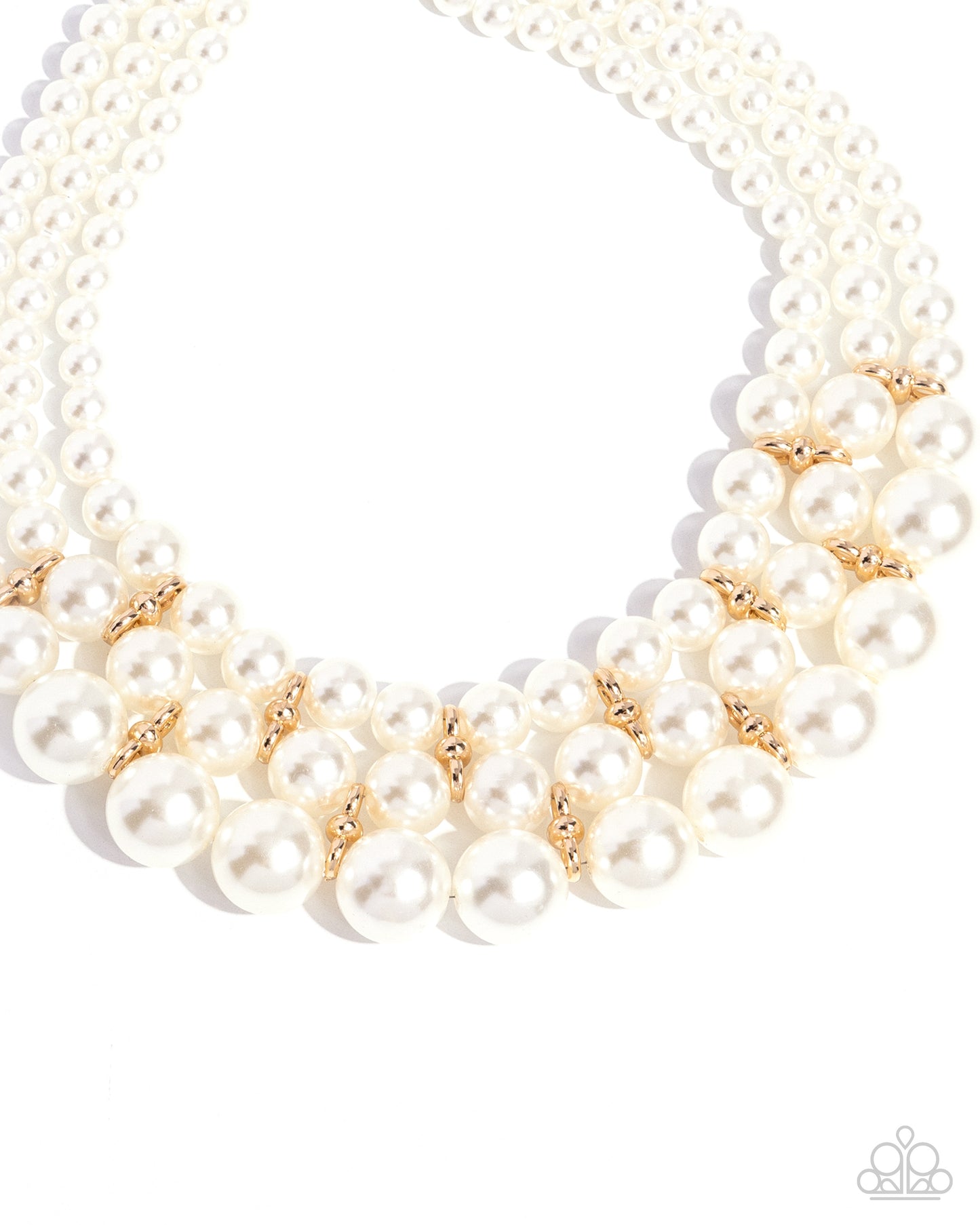 Glossy Gala - Gold & Pearl Necklace - Paparazzi Accessories