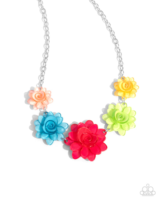 Spring Break Style - Acrylic Flower Necklace - Paparazzi Accessories