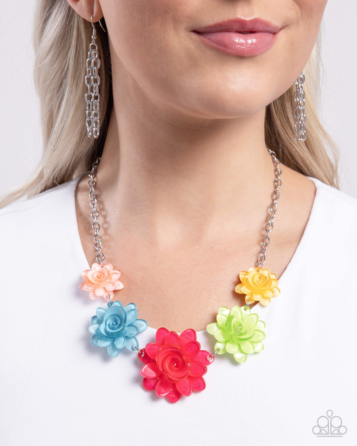 Spring Break Style - Acrylic Flower Necklace - Paparazzi Accessories