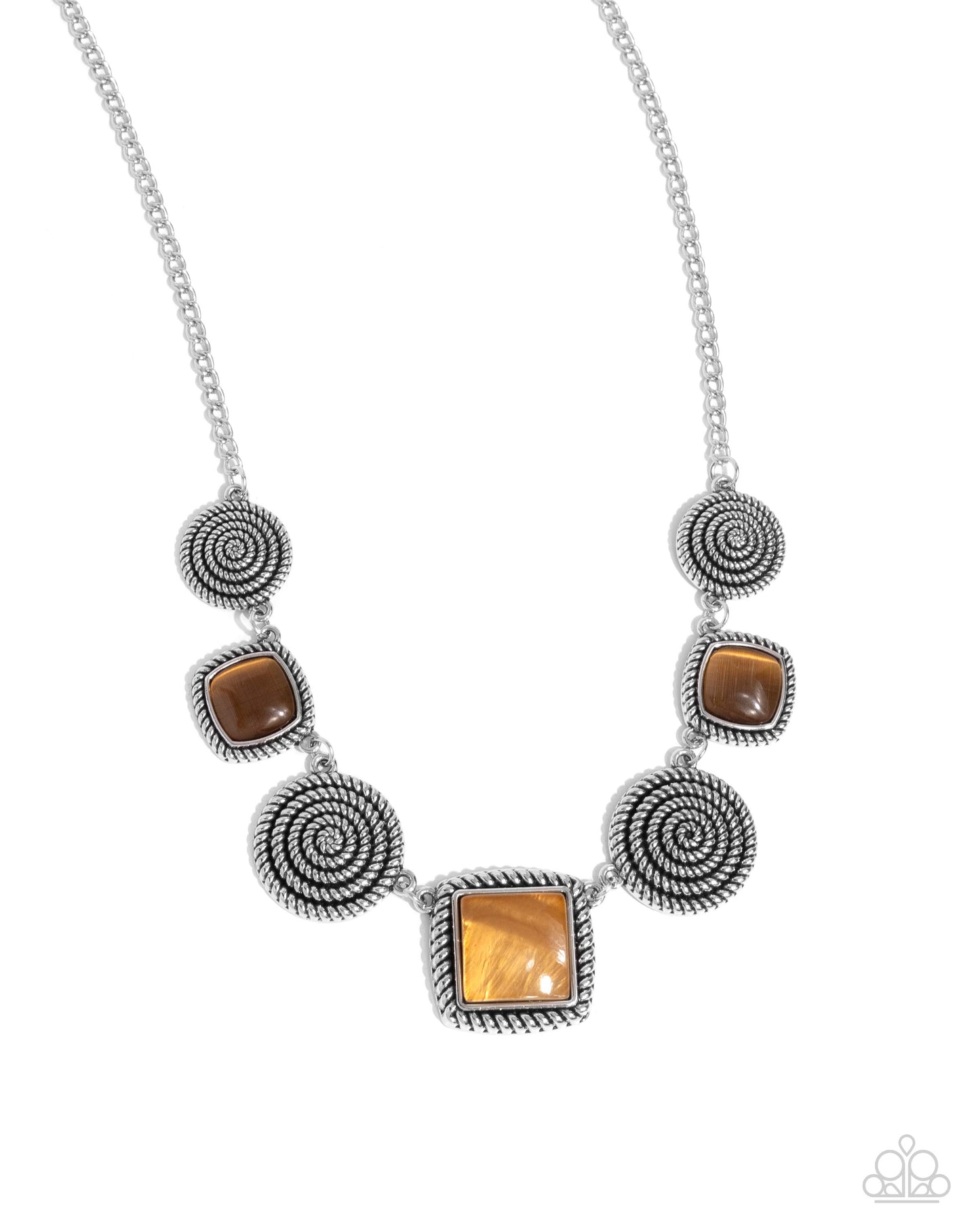 Spiral Sass - Brown Necklace - Paparazzi Accessories