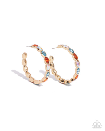 Pressing Princess - Gold Hoop Earrings - Paparazzi Accessories