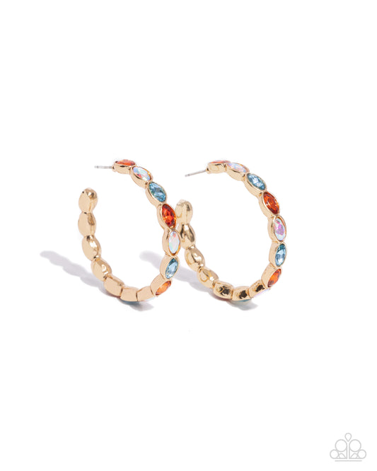 Pressing Princess - Gold Hoop Earrings - Paparazzi Accessories