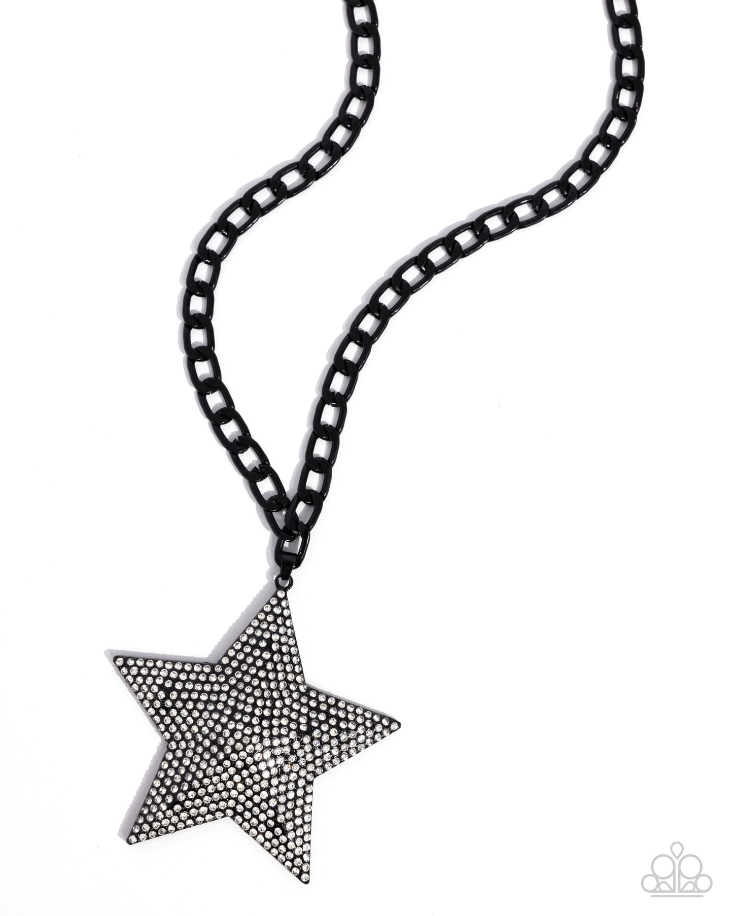 Stellar Selfie - Black Star Pendant Curb Chain Necklace - Convention Exclusive 2024 - Paparazzi Accessories