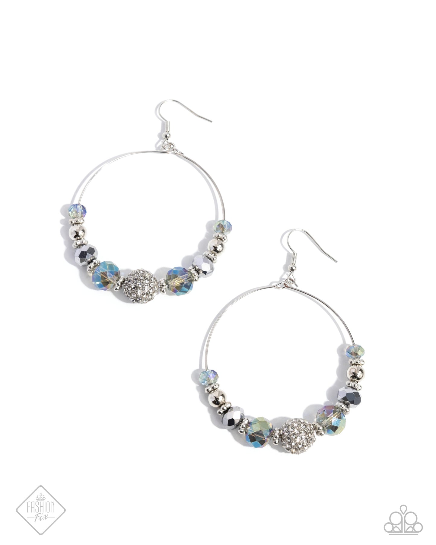 Ignited Intent - Silver UV beaded earrings - Paparazzi Accessories
