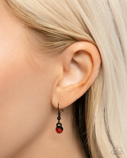 Affectionate Action - Red Rhinestone Heart Necklace - Paparazzi Accessories