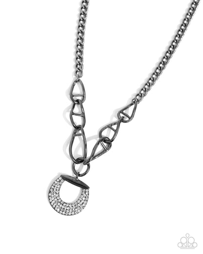 Linked Leader - Black Gunmetal Necklace - Paparazzi Accessories