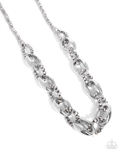 Flickering Fact - Silver Necklace - Paparazzi Accessories