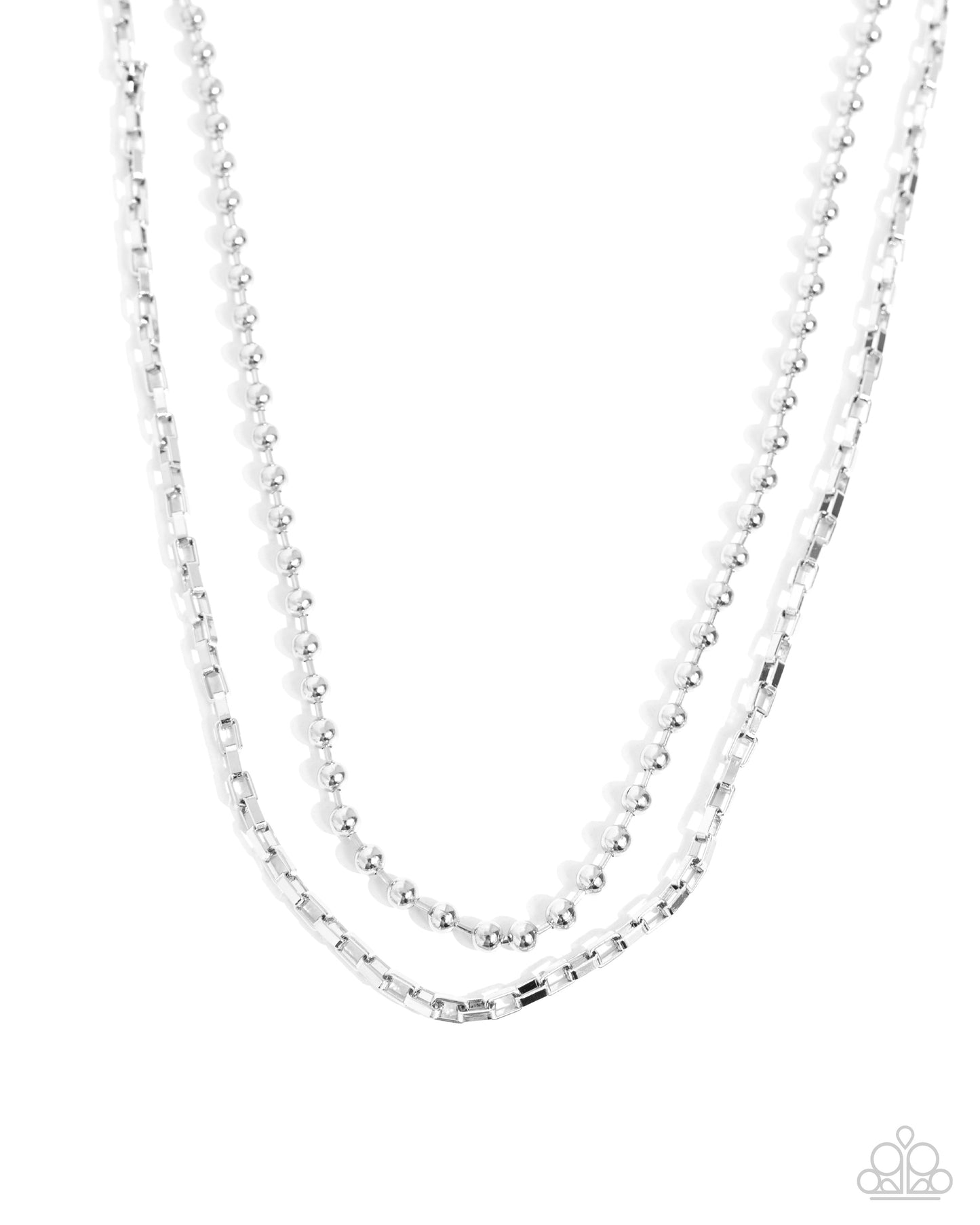 Laidback Layers - Silver Chains Necklace - Paparazzi Accessories