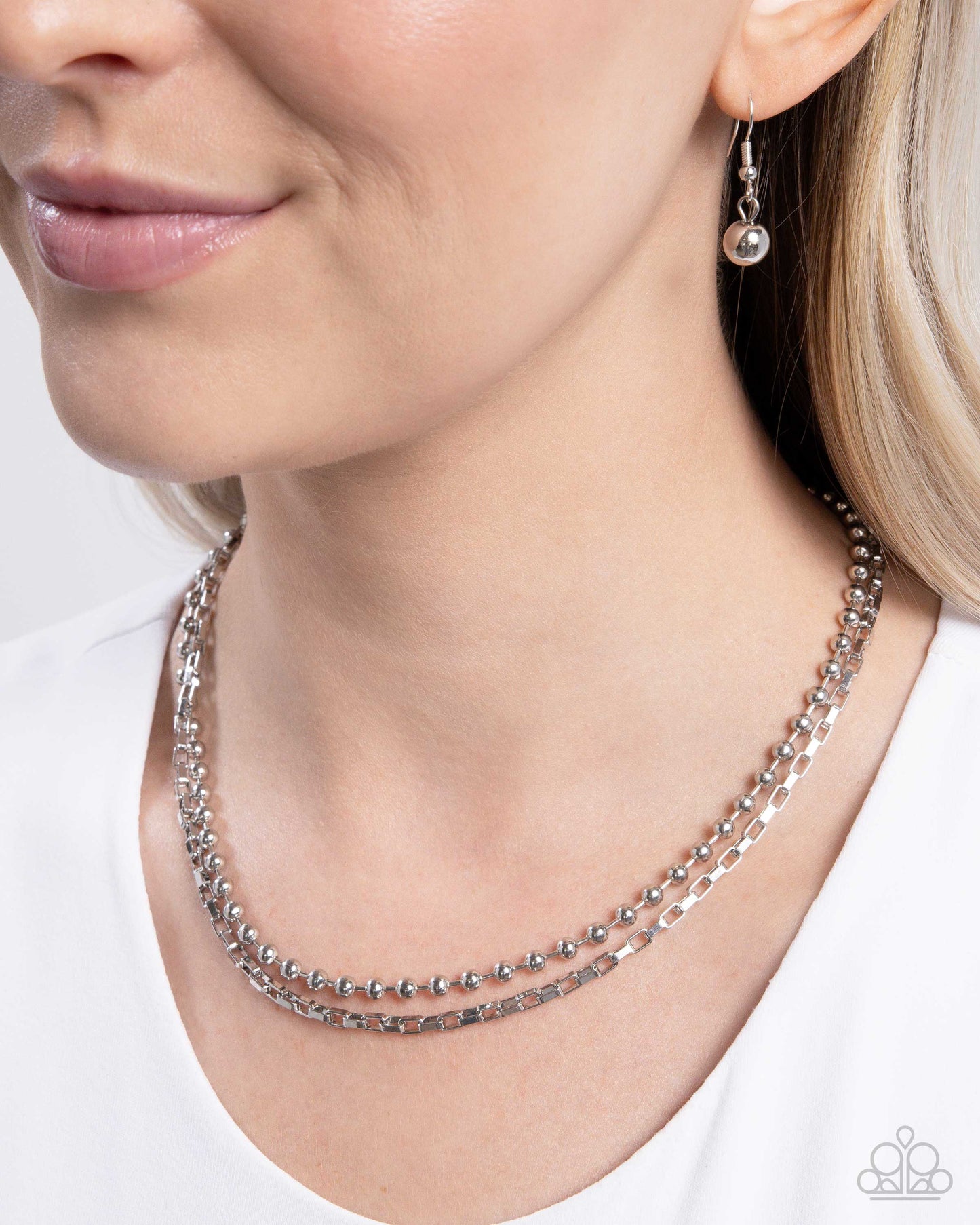 Laidback Layers - Silver Chains Necklace - Paparazzi Accessories