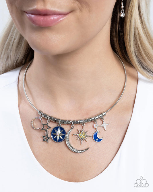 Celestial Ceremony - Multi Moon & Stars Necklace - Paparazzi Accessories