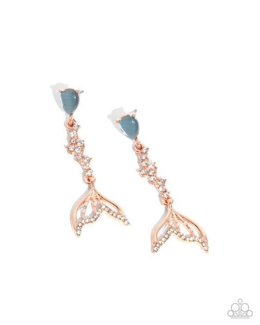 Mermaid Motivation - Copper Post Earrings - Paparazzi Accessories