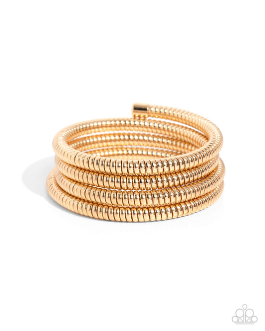 Casual Coils - Gold Infinity Wrap Coil Bracelet - Paparazzi Accessories