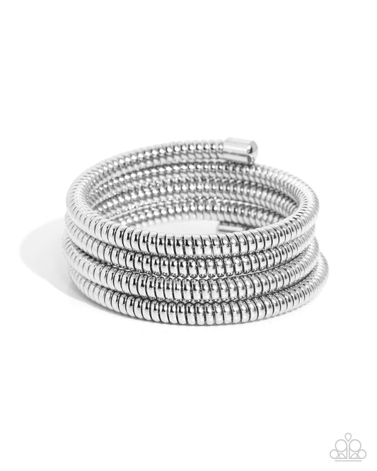 Casual Coils - Silver Infinity Wrap Coil Bracelet - Paparazzi Accessories