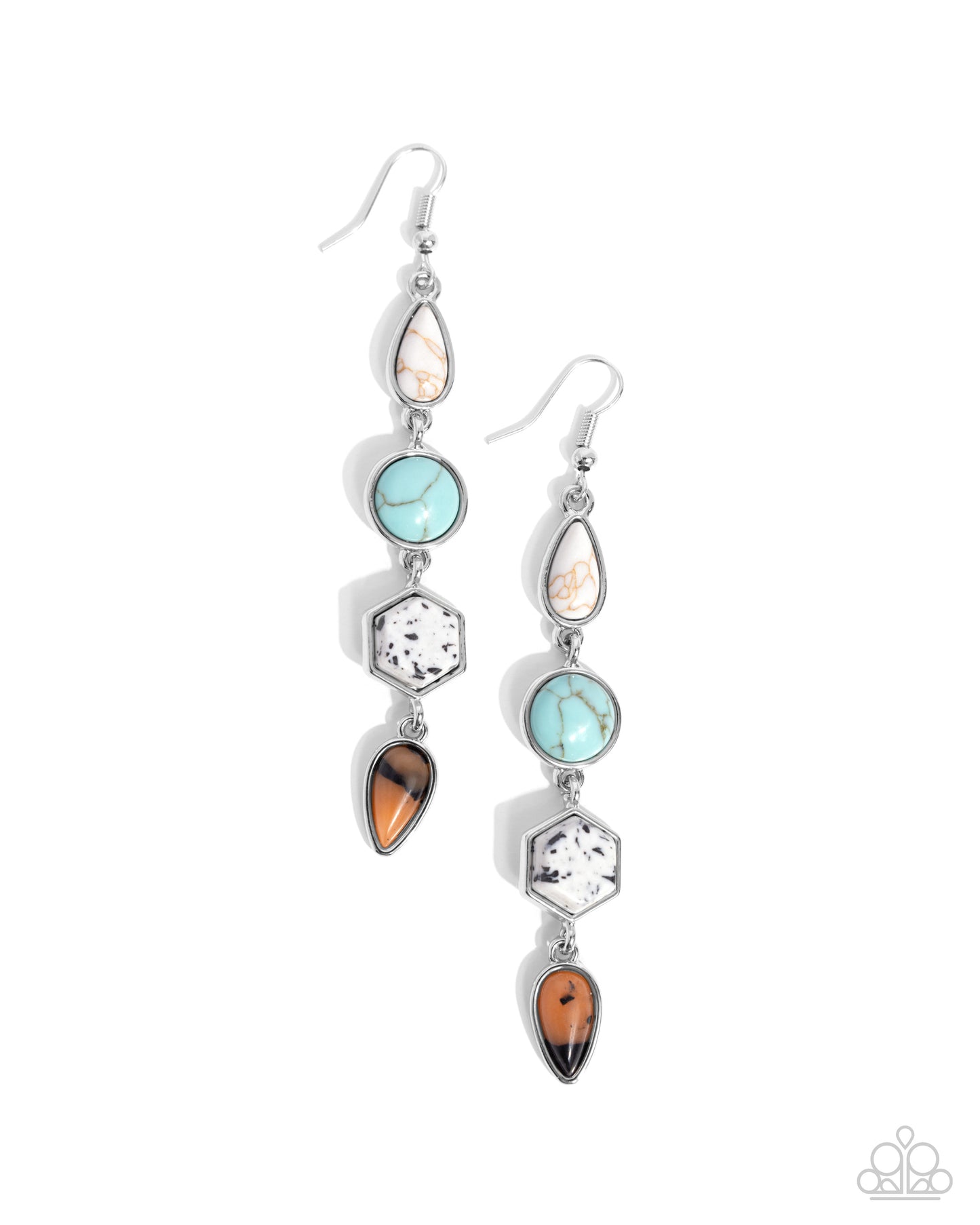 Singular Stones - Multi Stone Fishhook Earrings - Paparazzi Accessories