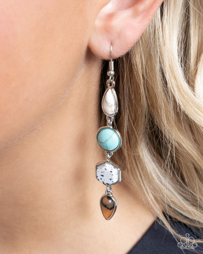 Singular Stones - Multi Stone Fishhook Earrings - Paparazzi Accessories
