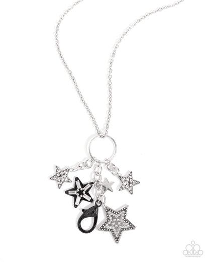 SPRINKLE of Stars - Black Lanyard Necklace - Paparazzi Accessories