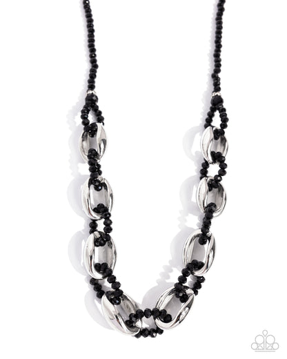 Flickering Fact - Black Beaded Necklace - Paparazzi Accessories