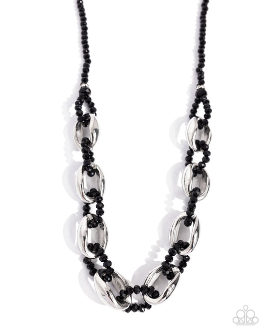Flickering Fact - Black Beaded Necklace - Paparazzi Accessories
