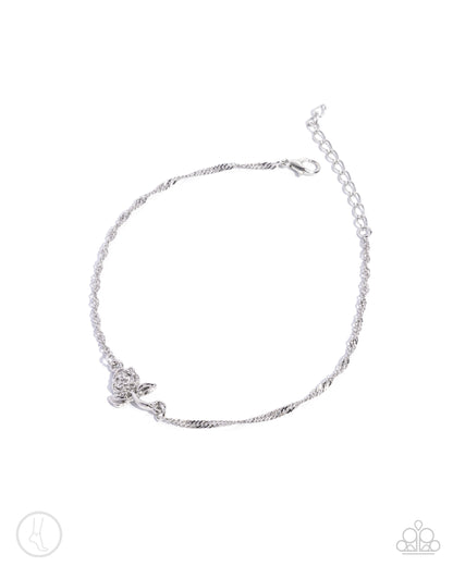 Rose Review - Silver Clasp Anklet - Convention Exclusive 2024 - Paparazzi Accessories