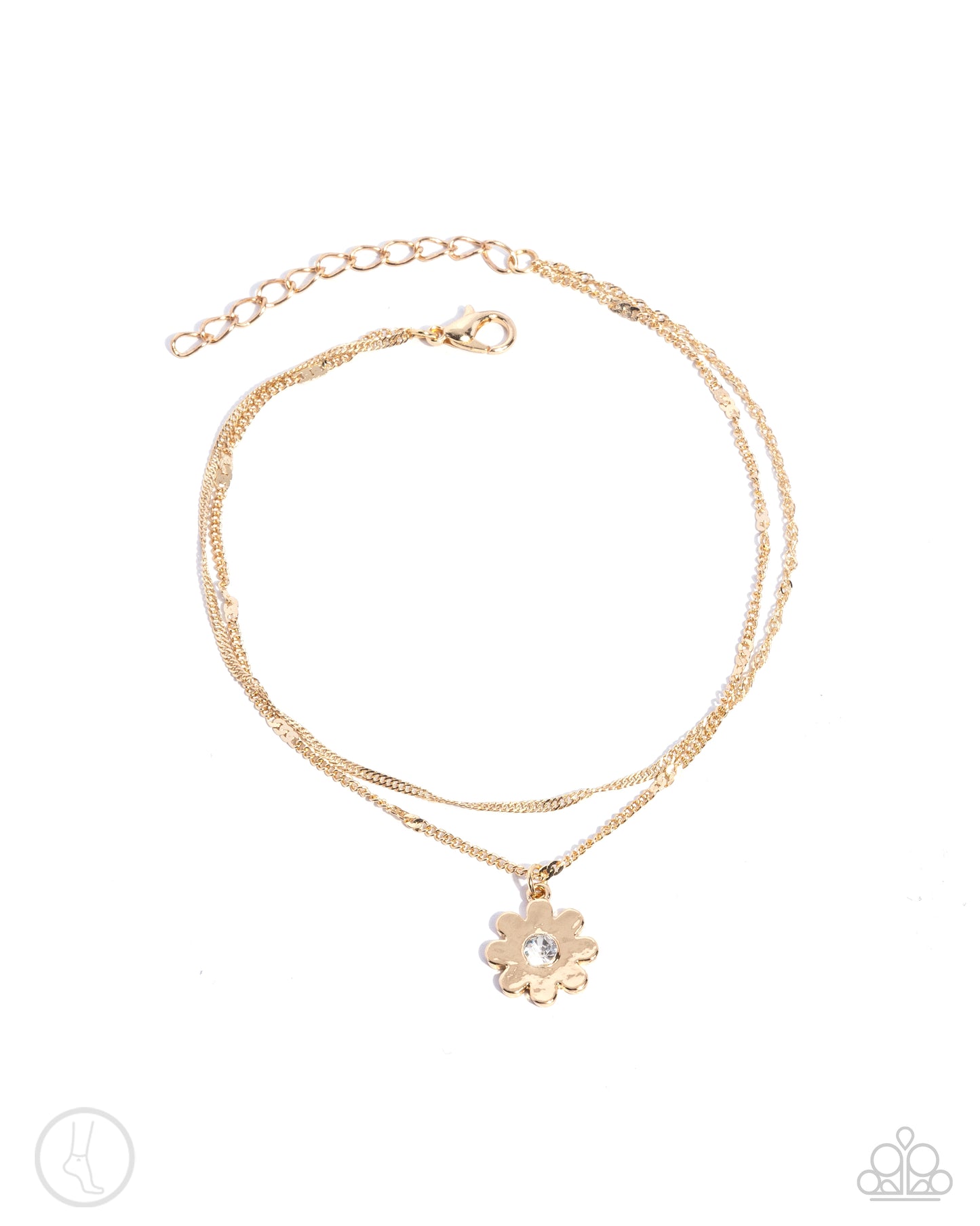 Blossoming Breeze - Gold Flower Clasp Anklet - Paparazzi Accessories