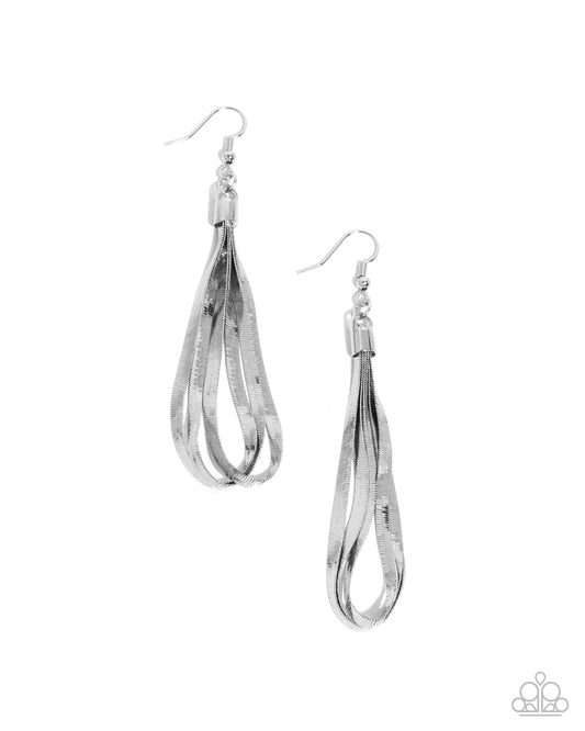 Keen Keepsake - Silver Fishhook Earrings - Paparazzi Accessories