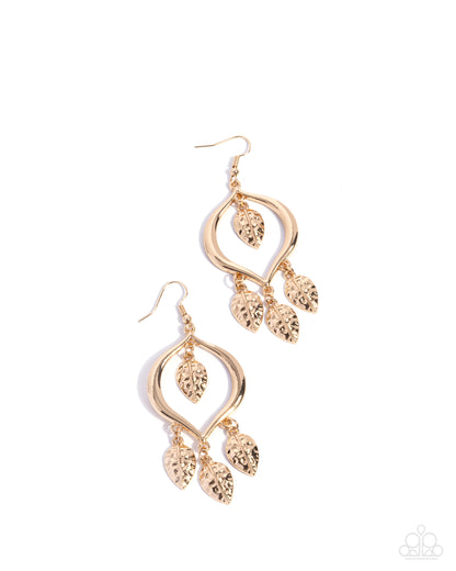 Leafy Landmark - Gold Earrings - Paparazzi Accessories