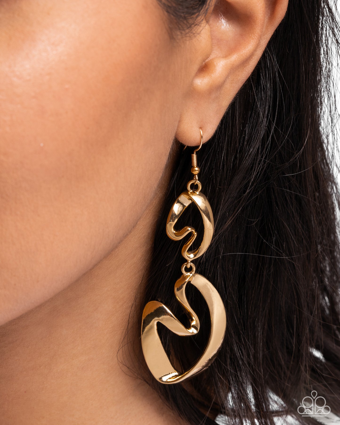Abstract Angles - Gold Earrings - Paparazzi Accessories