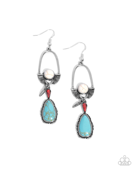 Badlands Basic - Multi Crackle Stone Fishhook Earrings - Paparazzi Accessories