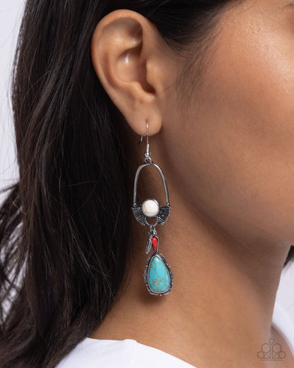 Badlands Basic - Multi Crackle Stone Fishhook Earrings - Paparazzi Accessories