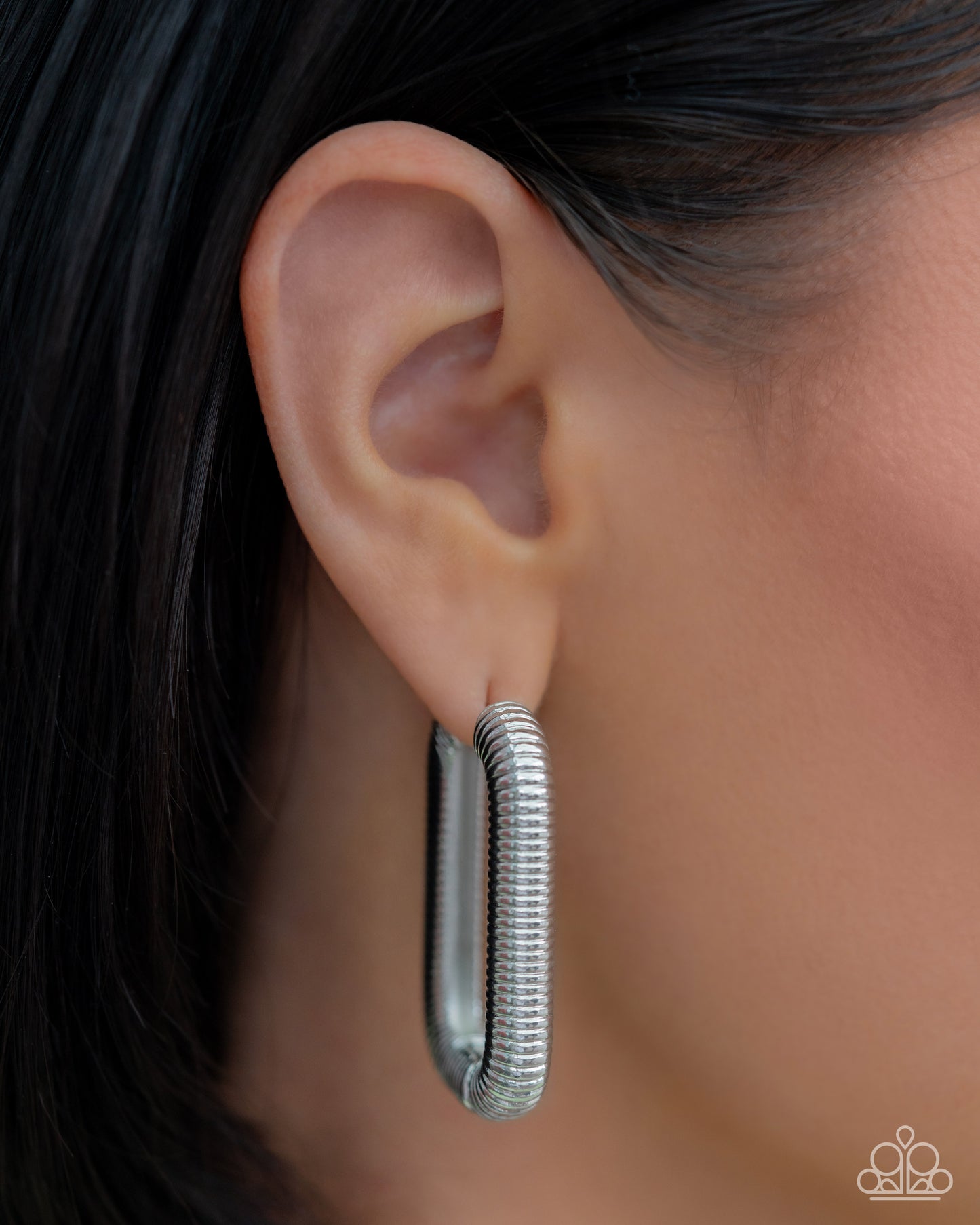 Spiral Supply - Silver Hinge Hoop Earrings - Convention Exclusive 2024 - Paparazzi Accessories