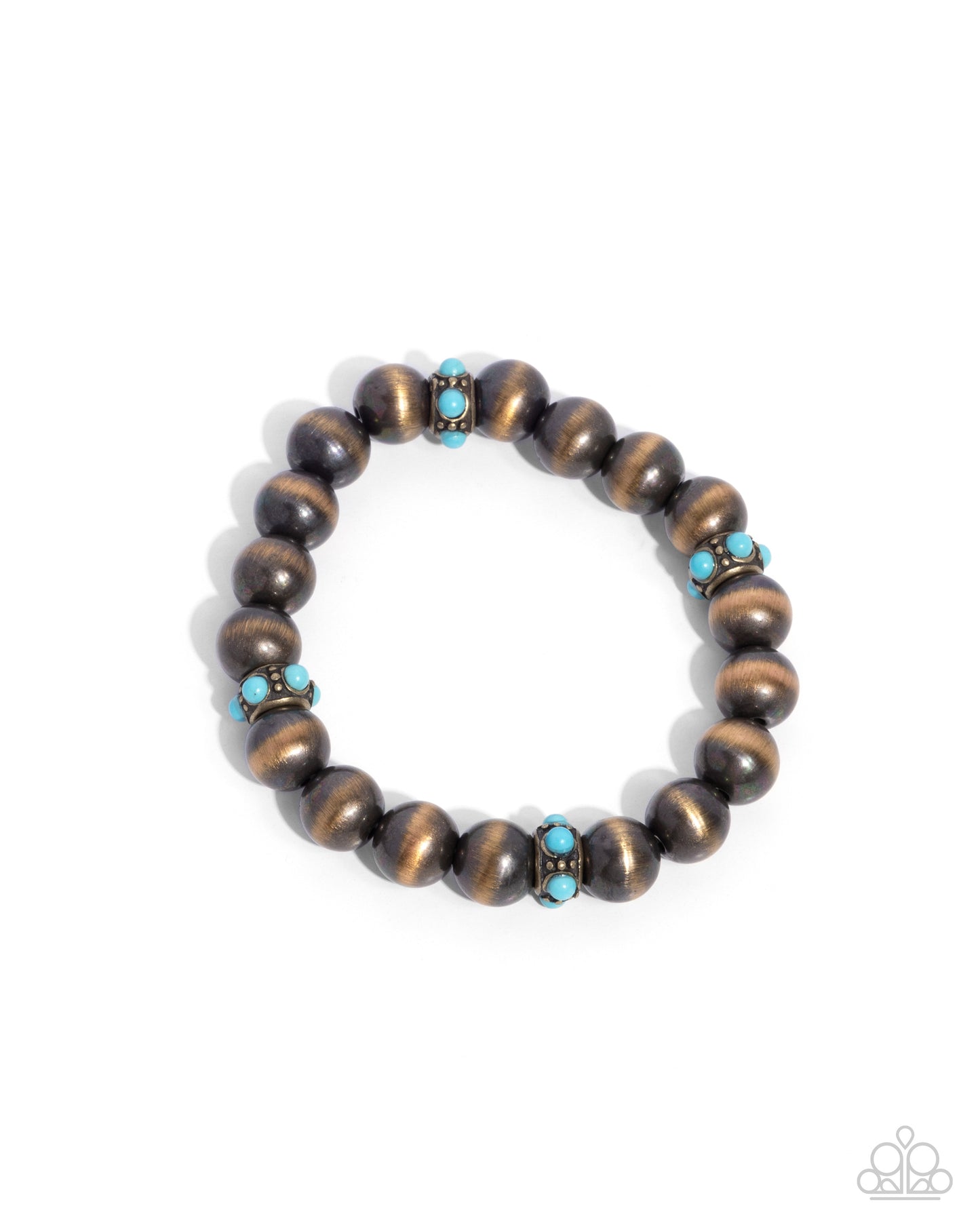 Stony Spotlight - Brass Stretchy Urban Bracelet - Paparazzi Accessories