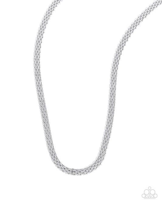 Chained Character - Silver Stainless Steel Urban Chain Necklace - Convention Exclusive 2024 - Paparazzi Accessories
