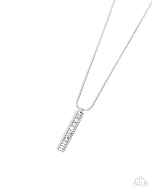 Roman Report - Silver Roman Numerals Urban Necklace - Paparazzi Accessories