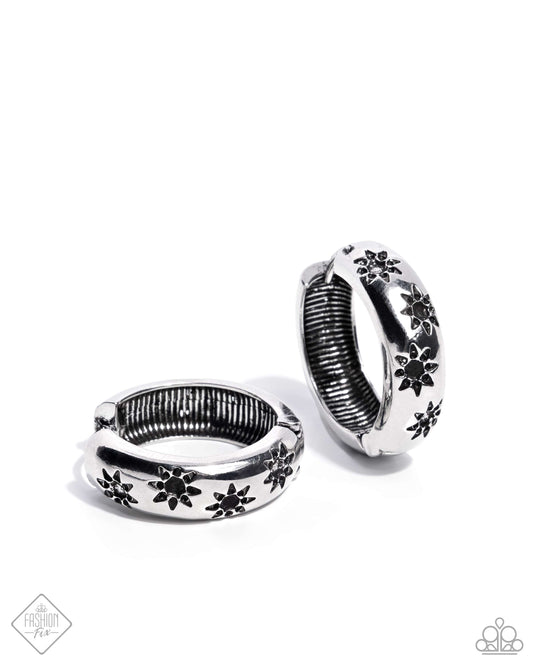 Celestial Clique - Silver Hinge Hoop Earrings - Paparazzi Accessories
