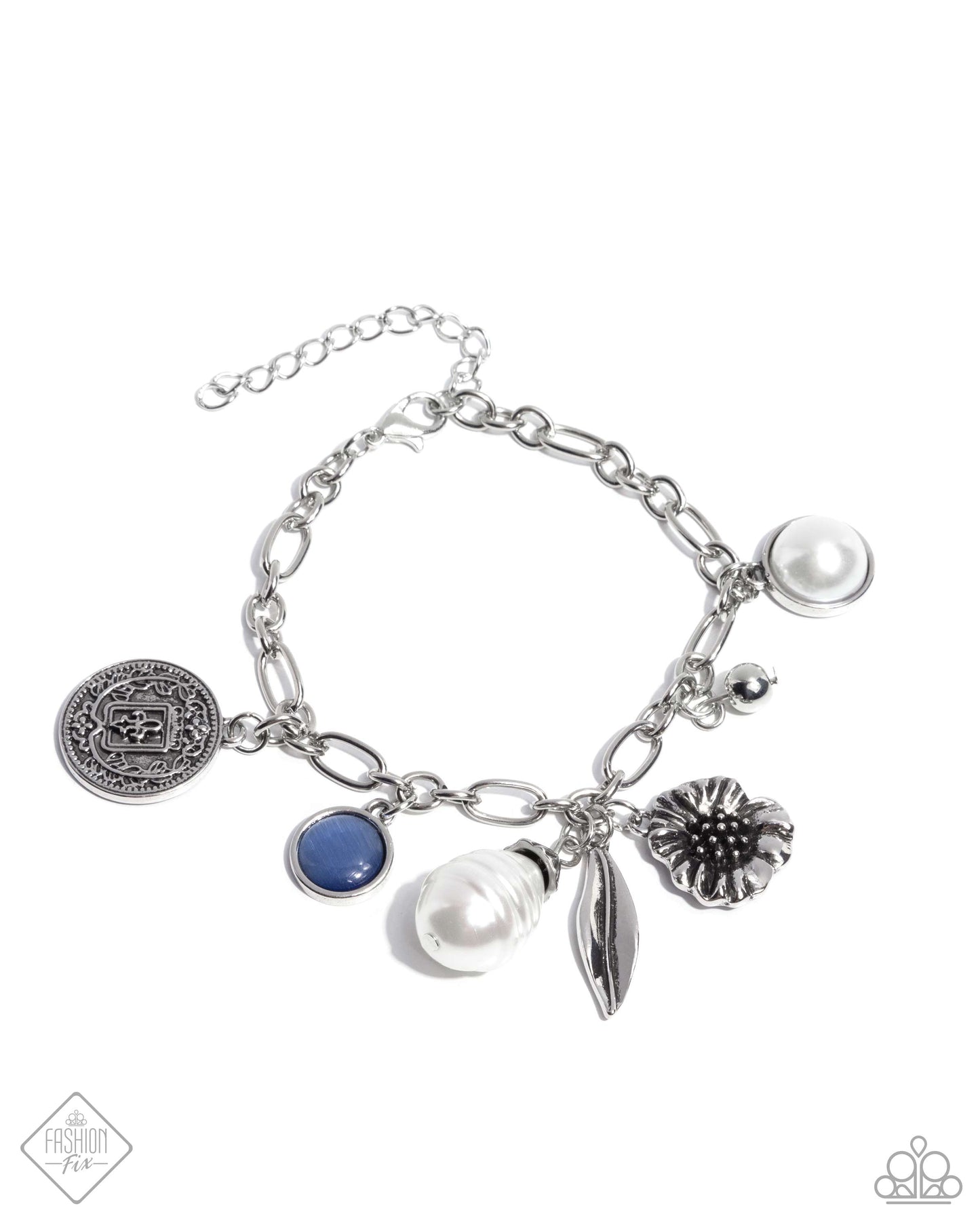 Enduring Energy - Blue Charms Clasp Bracelet - Paparazzi Accessories