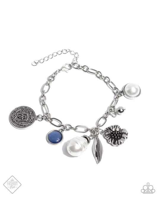 Enduring Energy - Blue Charms Clasp Bracelet - Paparazzi Accessories