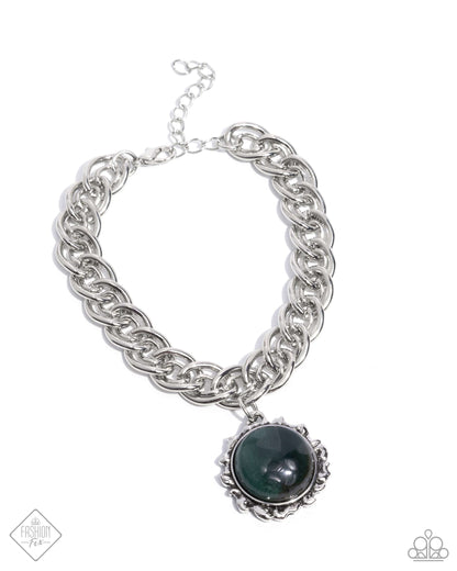 Horoscope Haute - Green Marbled Stone Clasp Bracelet - Paparazzi Accessories