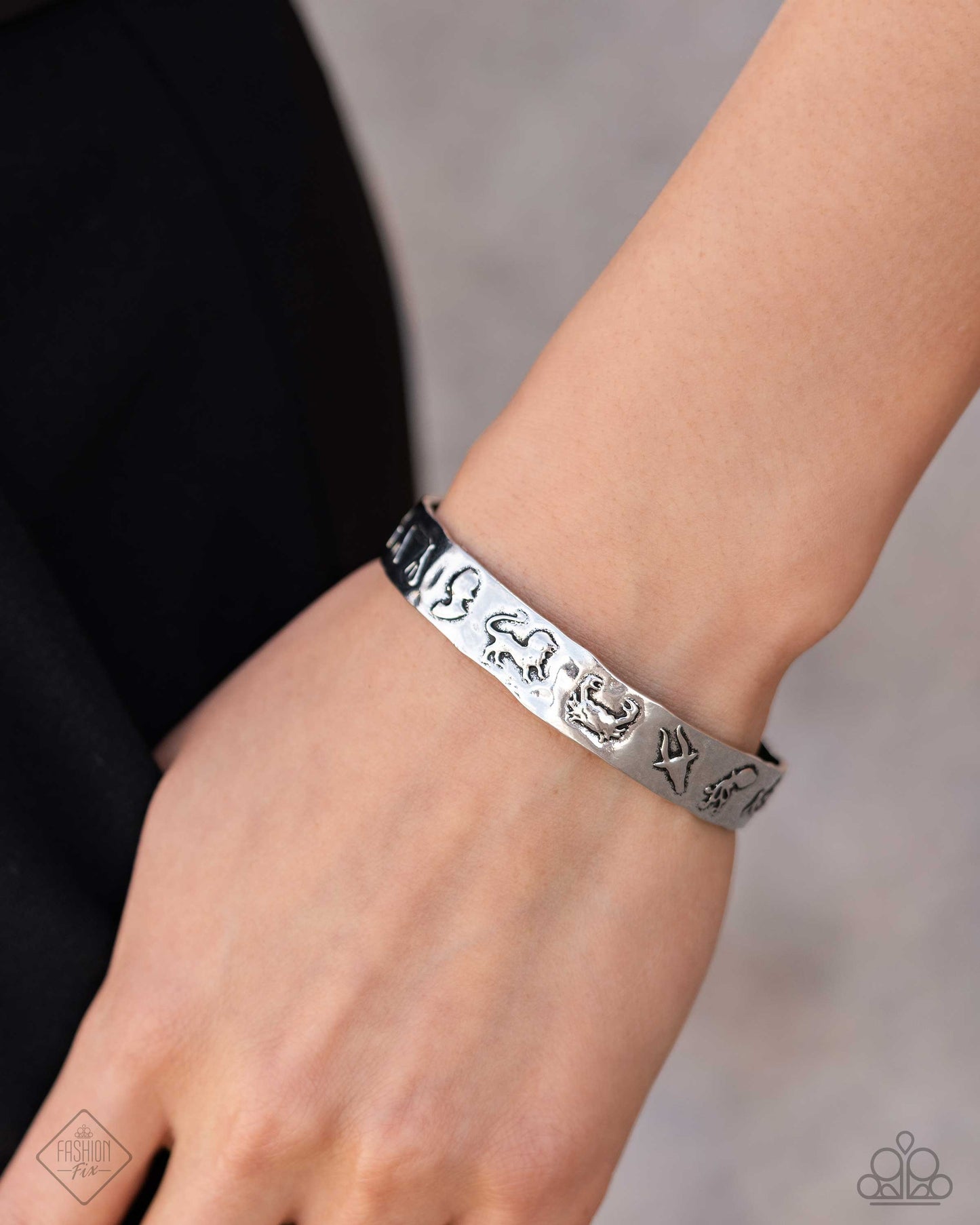 Astrology A-Lister - Silver Zodiac Signs Cuff Bracelet - Paparazzi Accessories