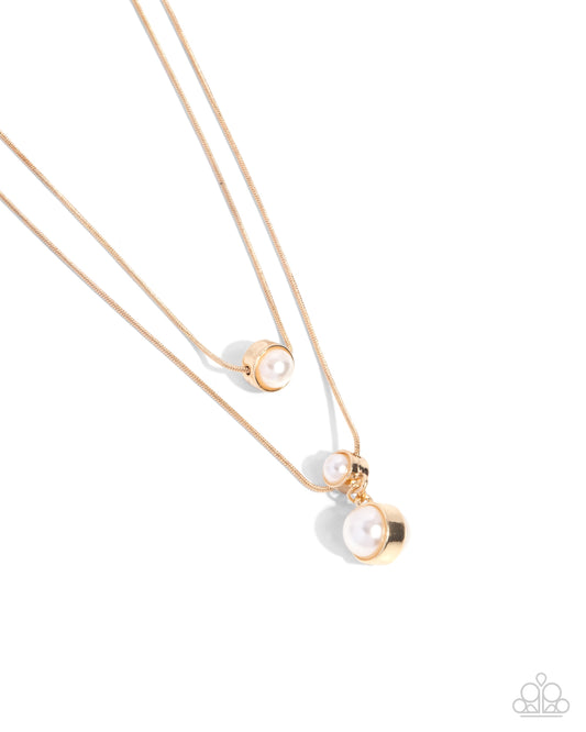 Attractive Austen - Gold Layered Necklace - Paparazzi Accessories