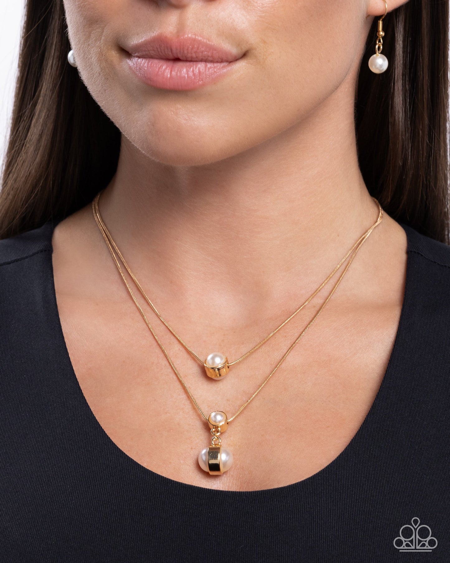Attractive Austen - Gold Layered Necklace - Paparazzi Accessories