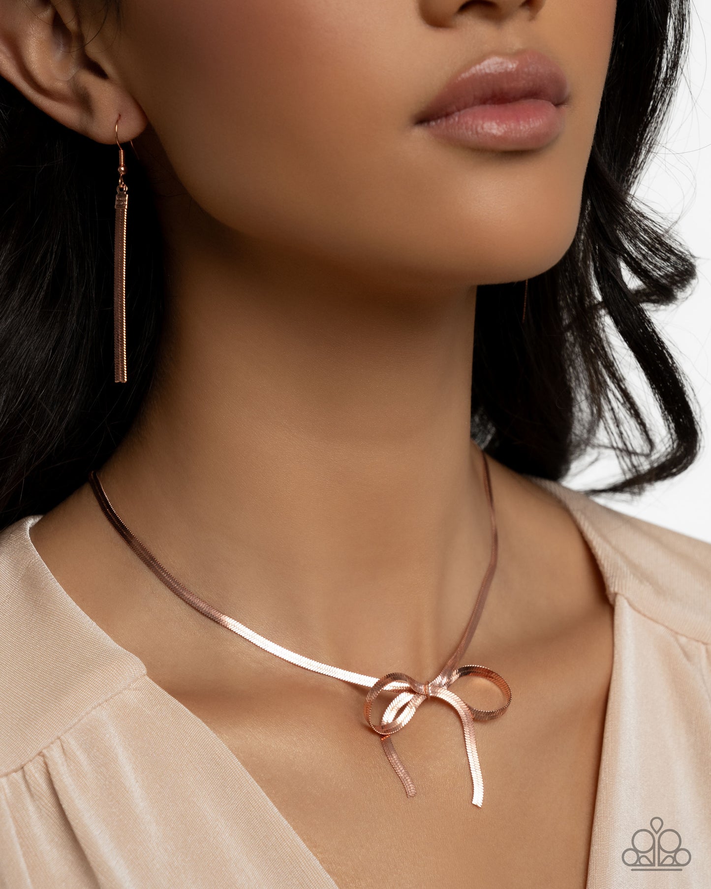 Ladylike Legato - Copper Bow Necklace - Paparazzi Accessories