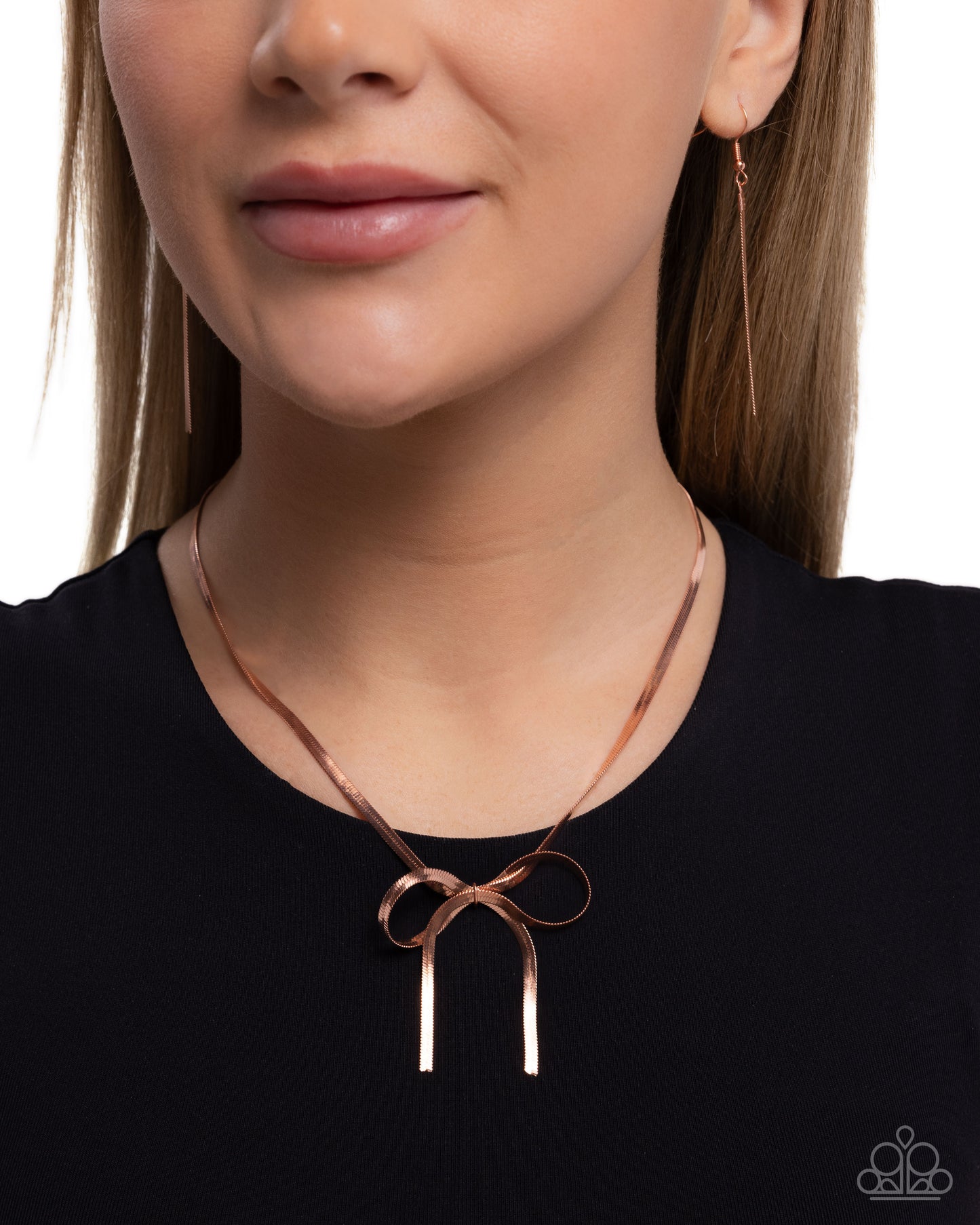Ladylike Legato - Copper Bow Necklace - Paparazzi Accessories