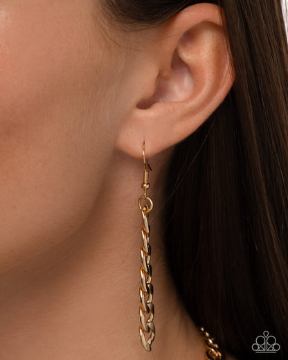 Mingling Medley - Gold Hearts Necklace - Paparazzi Accessories