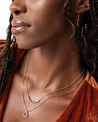 Defaced Darling - Gold Dainty Chain Necklace - Paparazzi Accessories