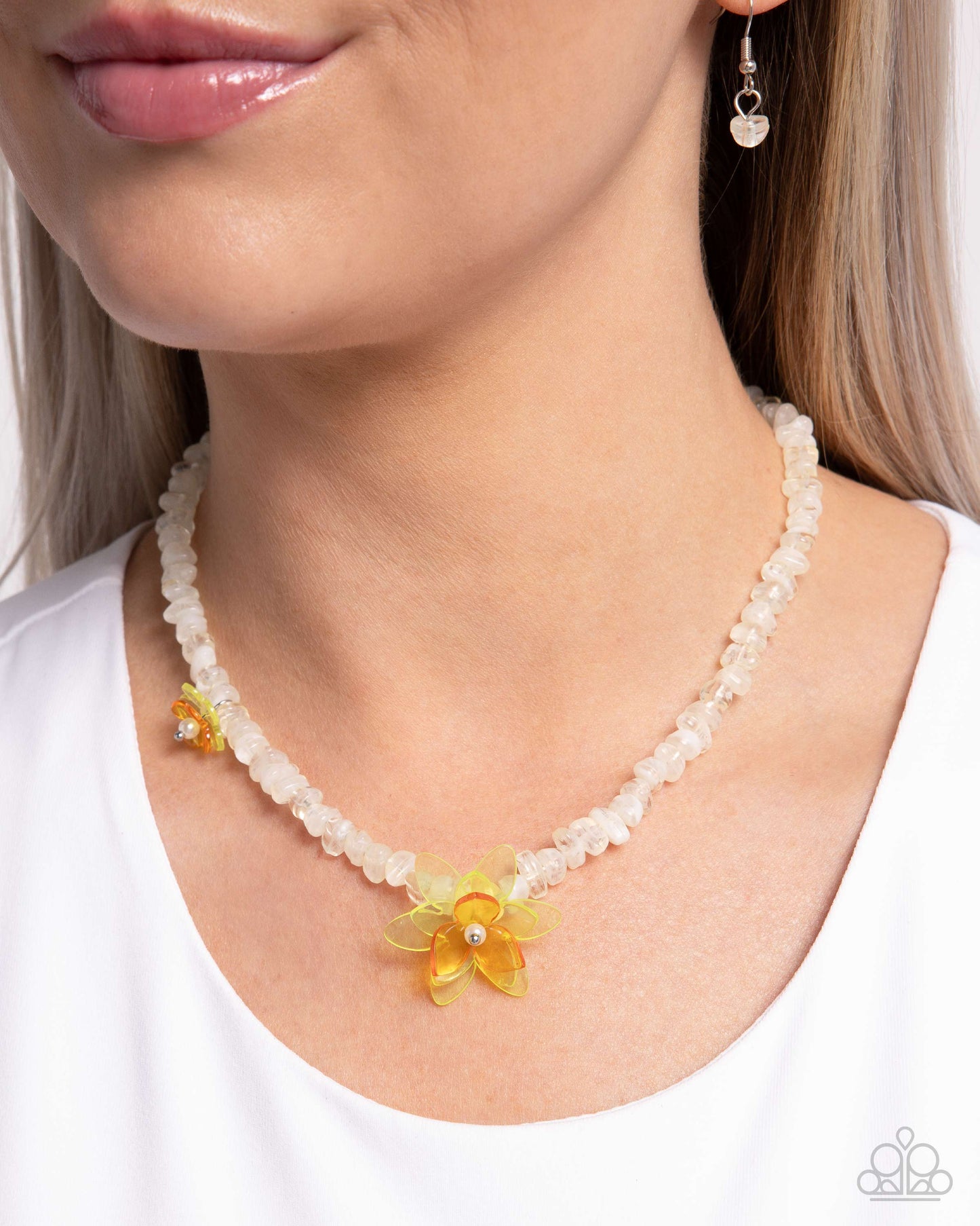Malibu Master - Yellow Flower Beaded Necklace - Paparazzi Accessories